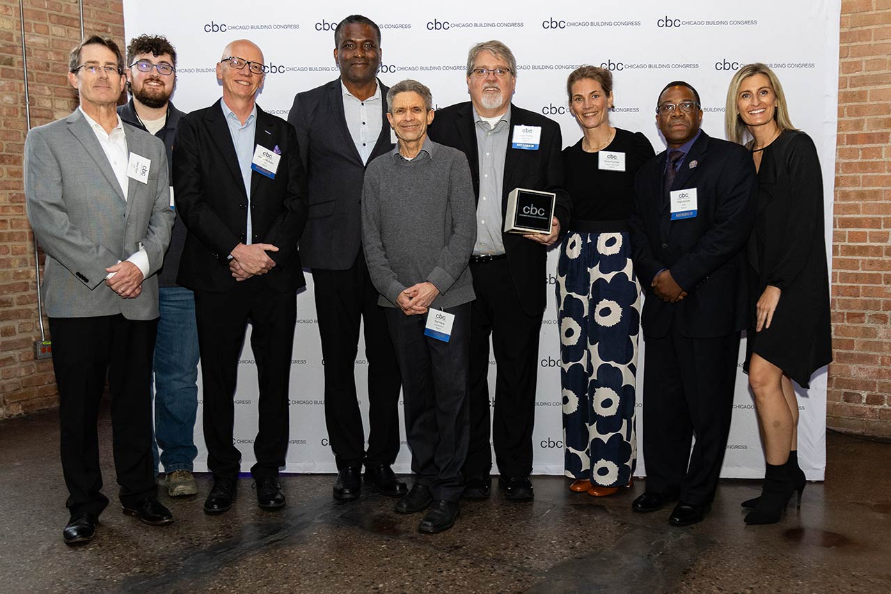 Architects and interior designers accepting an award