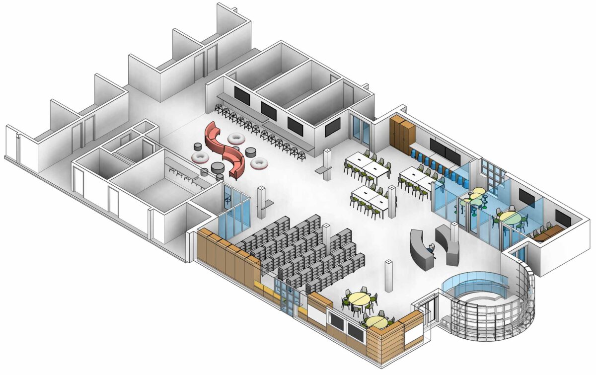 Axonometric/isometric of innovation elementary school library